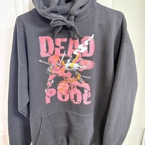 PALACE Black Hoodie with Pink Deadpool Graphic
